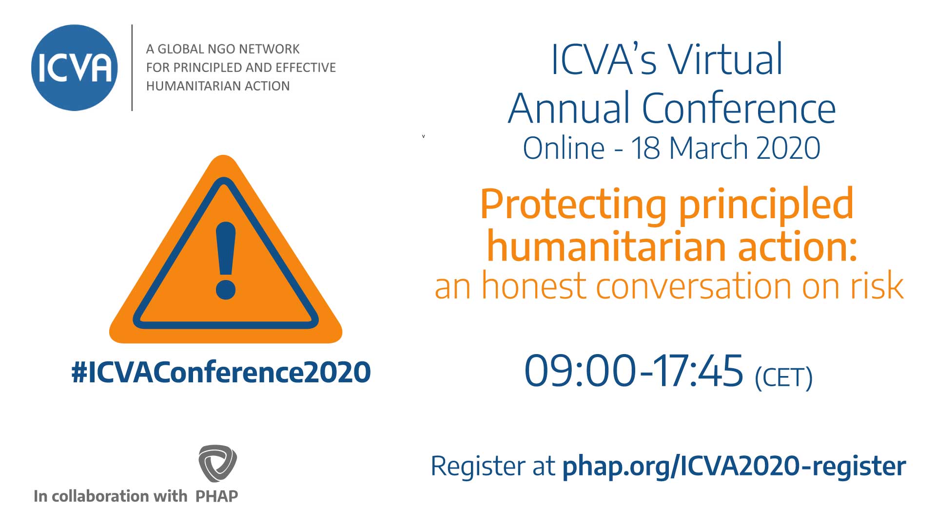 Banner for the ICVA Annual Conference 2020