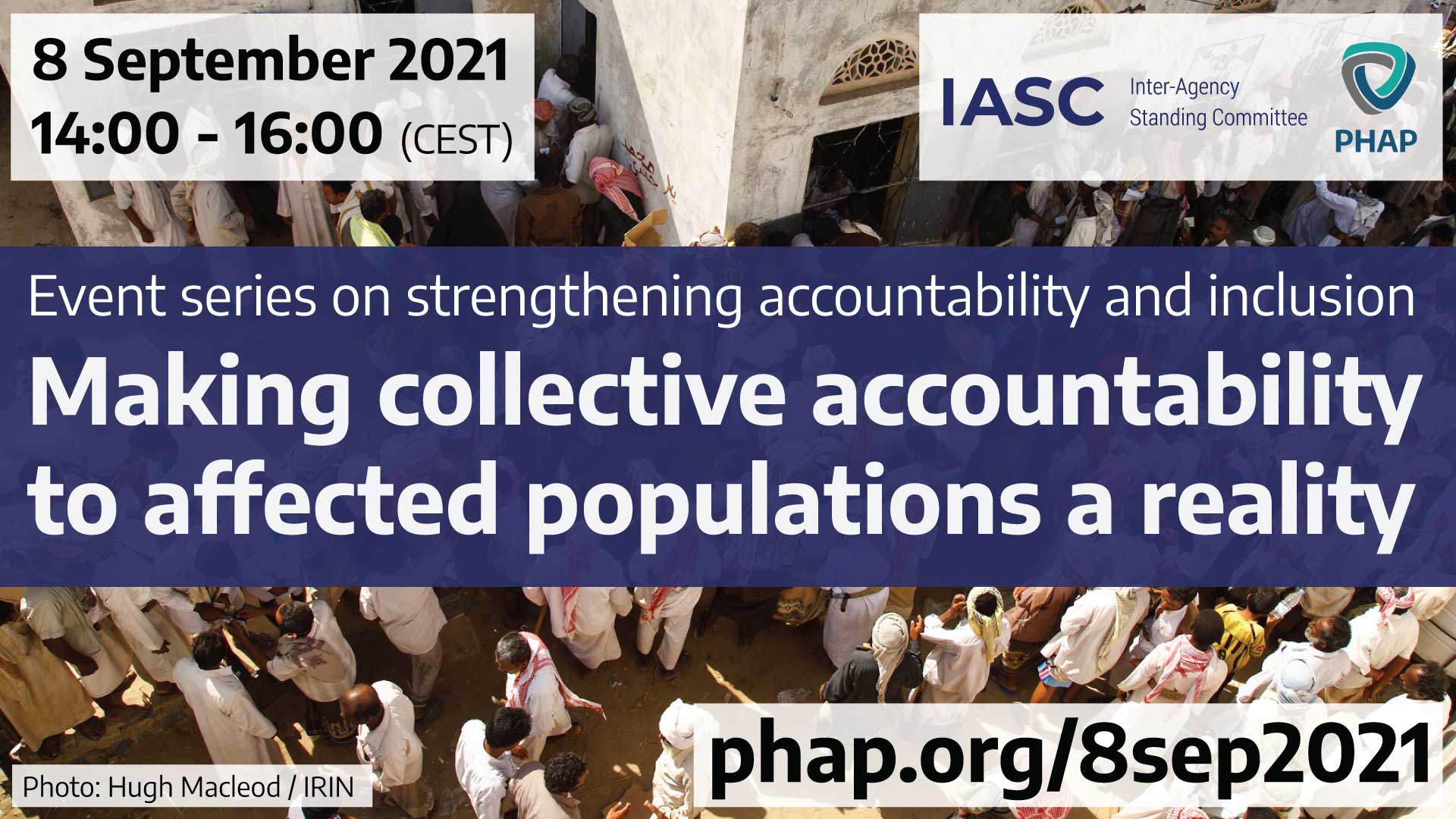 Banner for webinar Making collective accountability to affected populations a reality