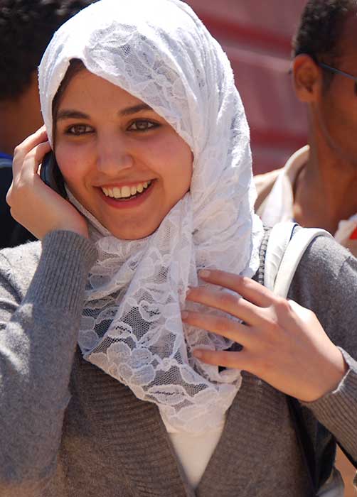 Young woman talking on the phone